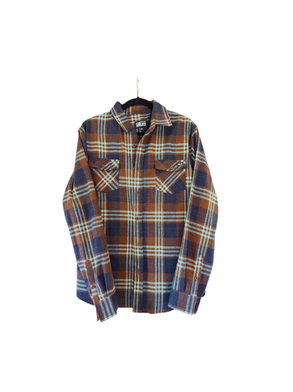 Alton Brand Brown & Blue Plaid Men's Button-Down Shirt